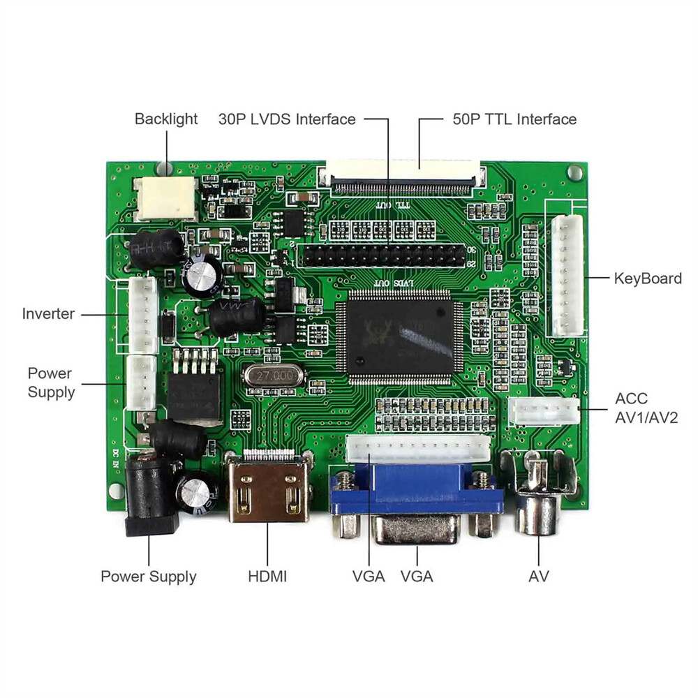 DVI VGA HD LCD Controller Board With 8inch EJ080NA-05A 800x600 LCD Screen