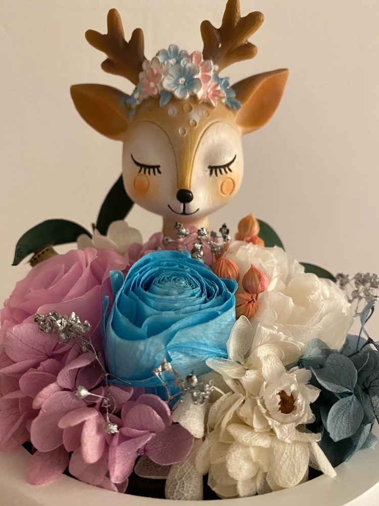 Gift Deer Floral Decor Forever Flower Handmade