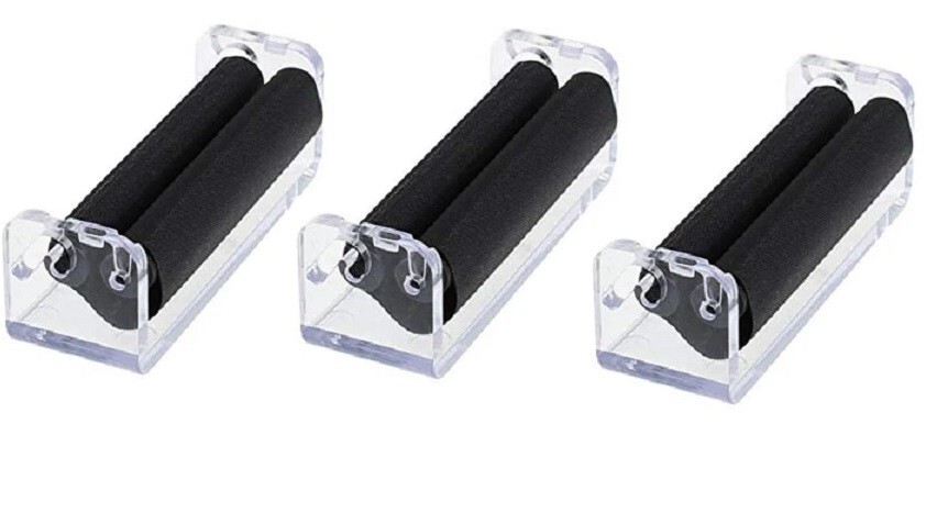 3 - Rollin' Jacks 78mm Cigarette Roller Rolling Machines, Clear Acrylic Plastic