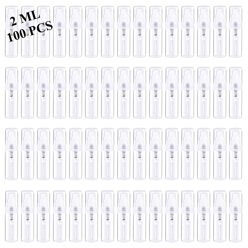 Csdtylh Mini Spray Bottle 100PCS 2ML Clear Plastic Empty Sample Containers Fi...