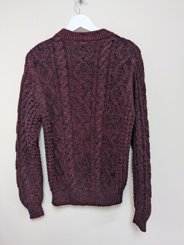 Rugged Trail Cable Knit Chunky Jumper Pullover Size Medium Burgundy