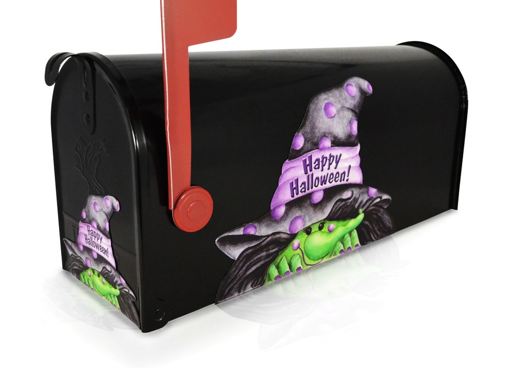Mailbox Magnet (Partial Cover) Witch Face Happy Halloween Mail Box Decor