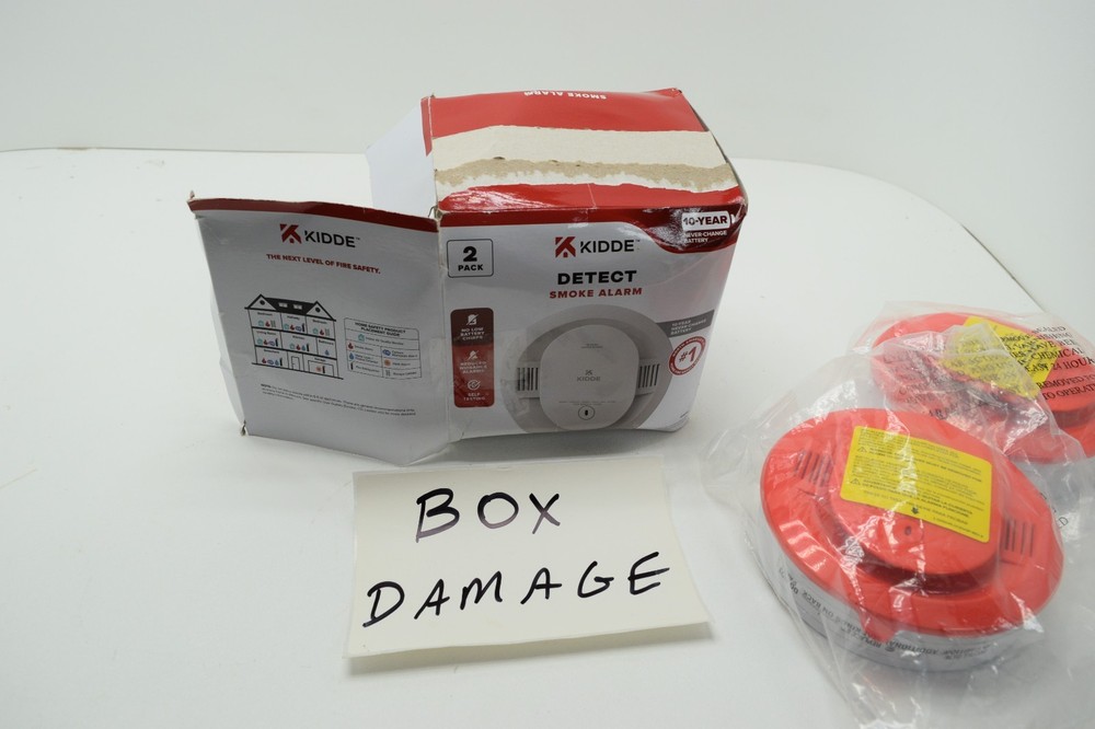 Kidde 20SD10 Smoke Detector, LED Warning Light Indicators, 2 Pack, New Open Box