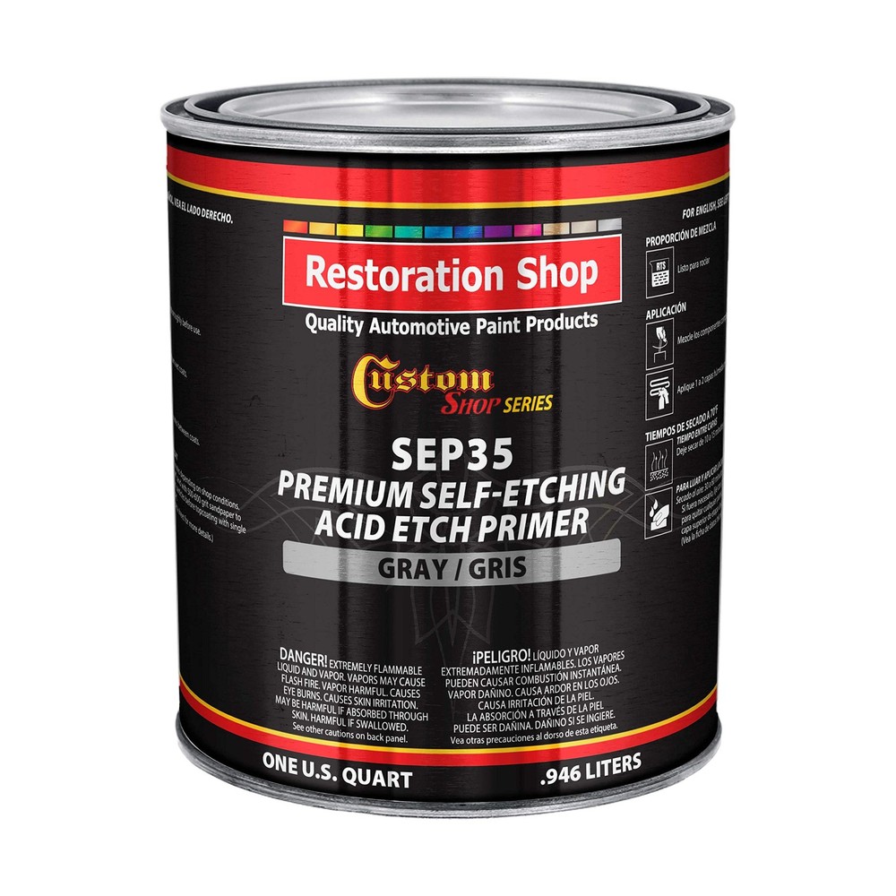 Premium Gray Self Etching Primer, 1 Quart - Ready to Spray Paint, Excellent A...