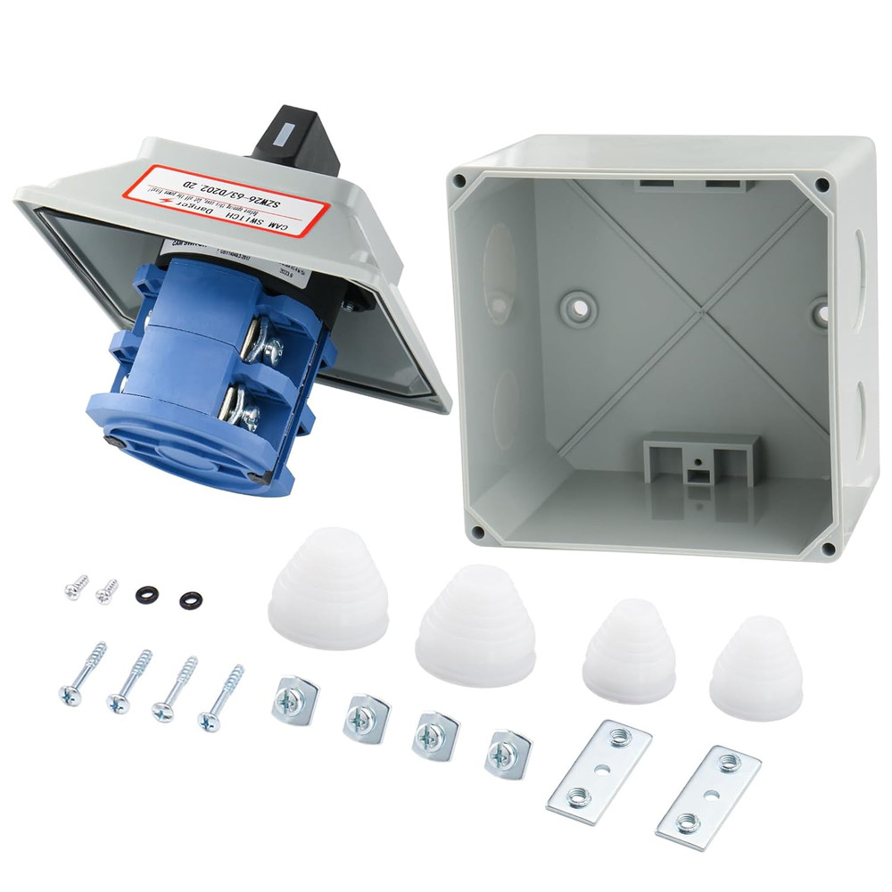 Universal Rotary Changeover Switch with Master Switch Exterior Box 660V 63A 8 Te