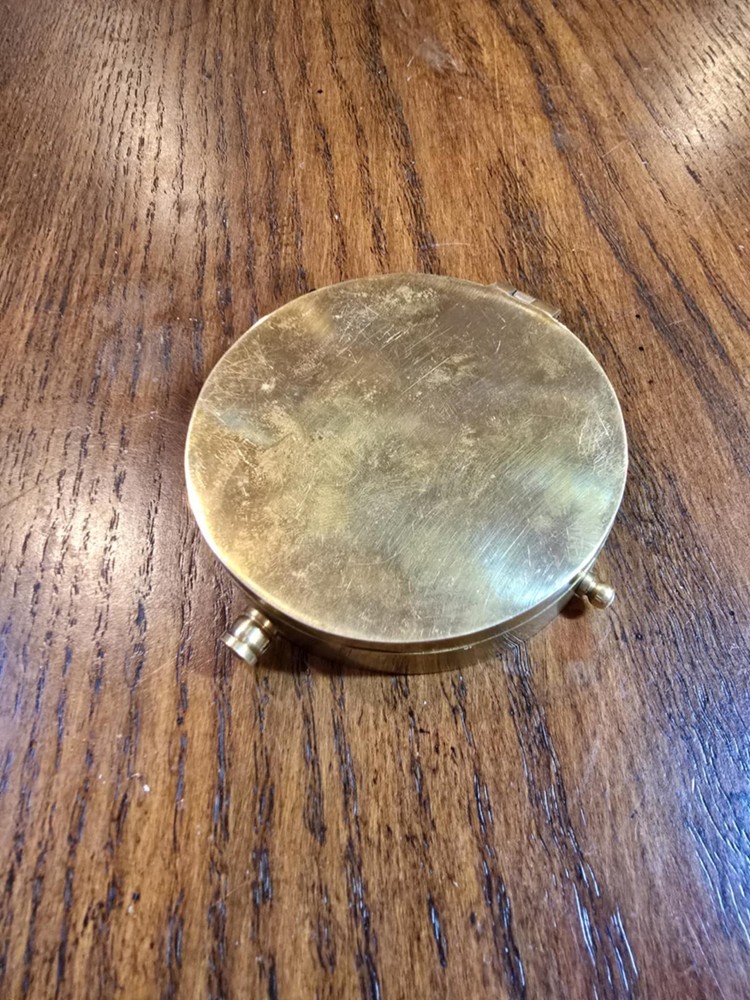 Antique Solid brass 3inch push button Pocket Compass