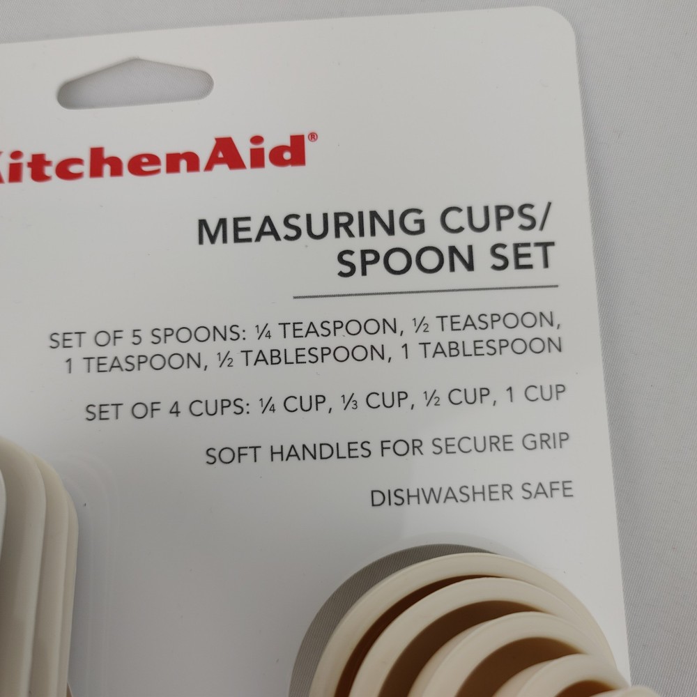 KitchenAid Measuring Cups and Spoons 9 Piece Almond KQ475OHACA Nesting