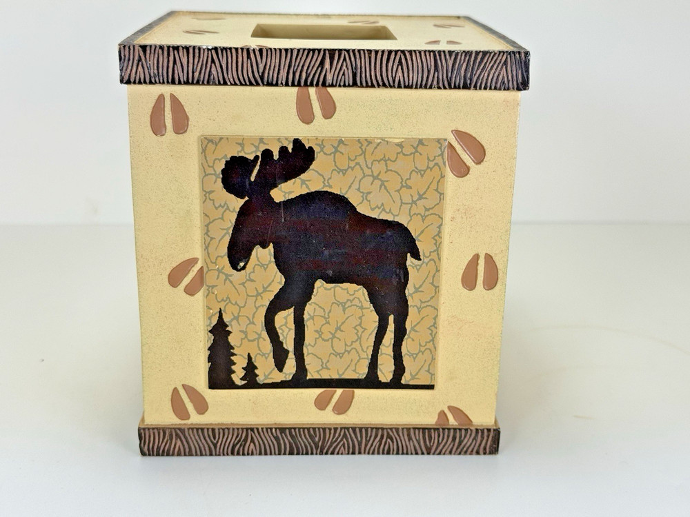 Bathroom Vanity Wilderness Tissue Cover Moose Nature Lodge Cabin