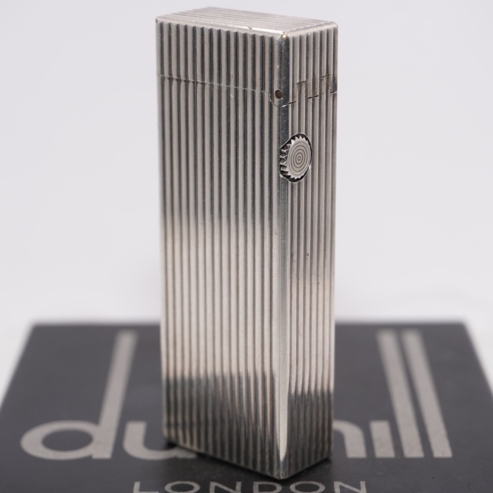Dunhill Lighter Silver Stripe Pattern-Ultrasonically cleaned_Working