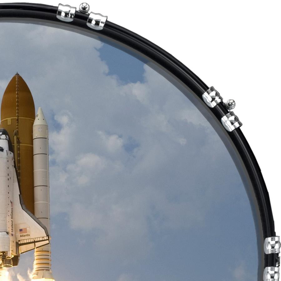 20" Custom Bass Kick Drum Front Head Graphical Graphic Shuttle Launch