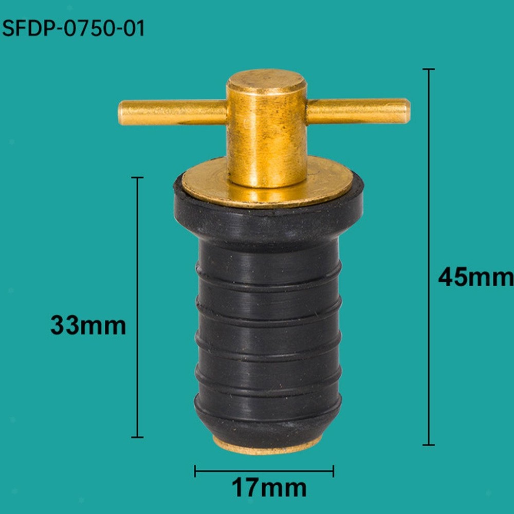 Brass Handle Drain Plug Easy to Use Boat Drain T handle 17mm