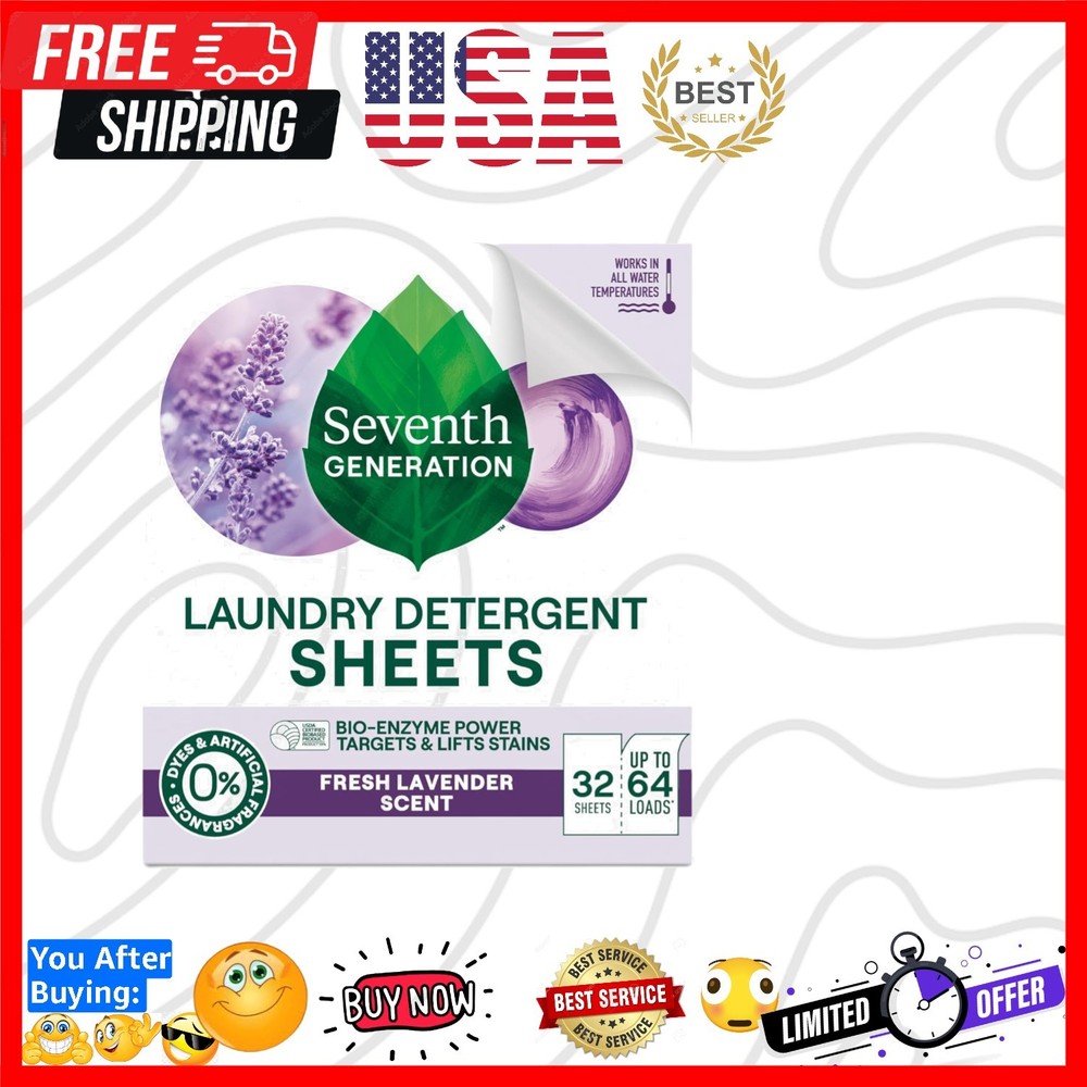 Lavender Laundry Sheets, 32 CT