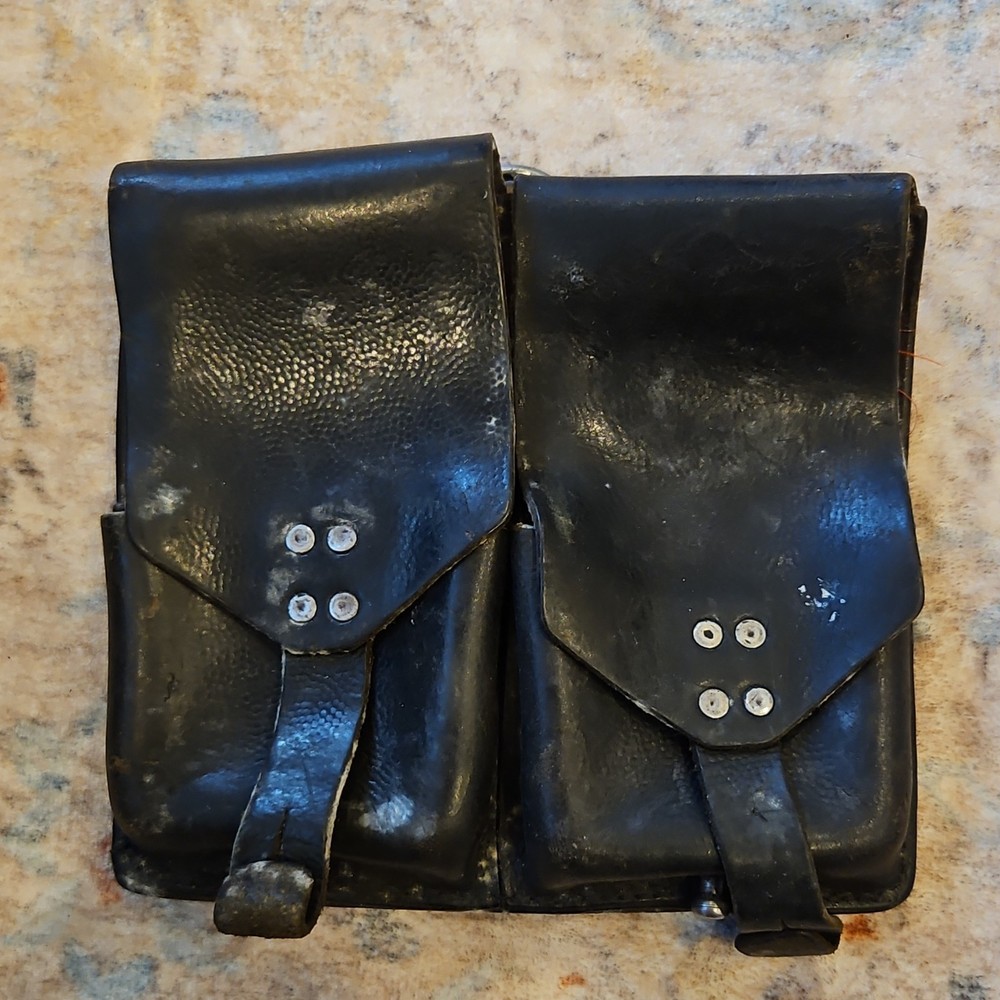WWII German Original Leather Double Ammo Pouch