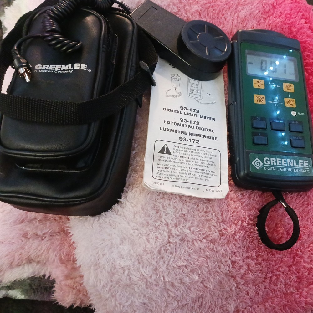 Greenlee DIgital Light Meter 93-172 With Case & Sensor