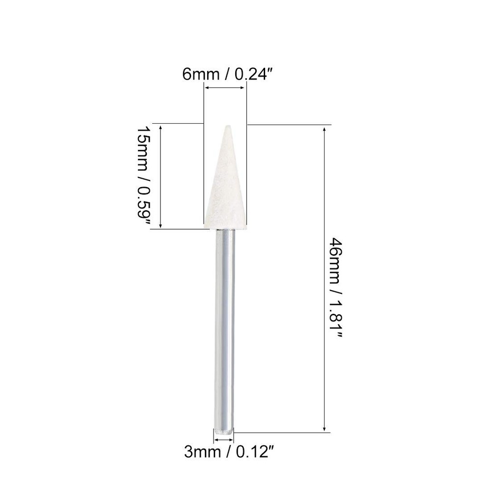 uxcell 6mm Wool Felt Mounted Points Conical Polishing Bits Burrs Buffing Whee...