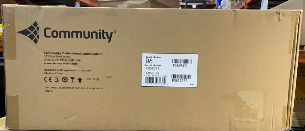 Community D6 / 6.5" 2-Way High Output Ceiling Speaker / White (PAIR)