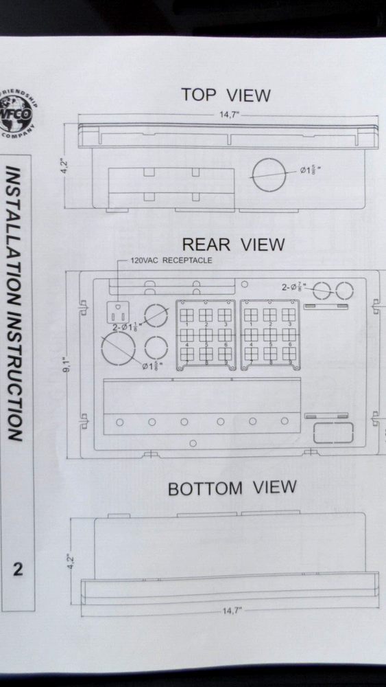 WORLD FRIENDSHIP WF-8930/50 DISTRIBUTION ENCLOSURE ELECTRICAL CONTROL PANEL