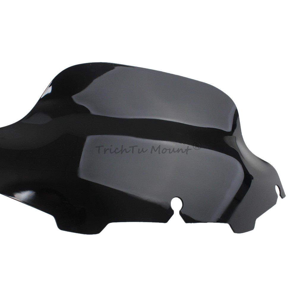 For Harley Electra Glide Classic 1996-2013 8" Wave Windshield Windscreen Black