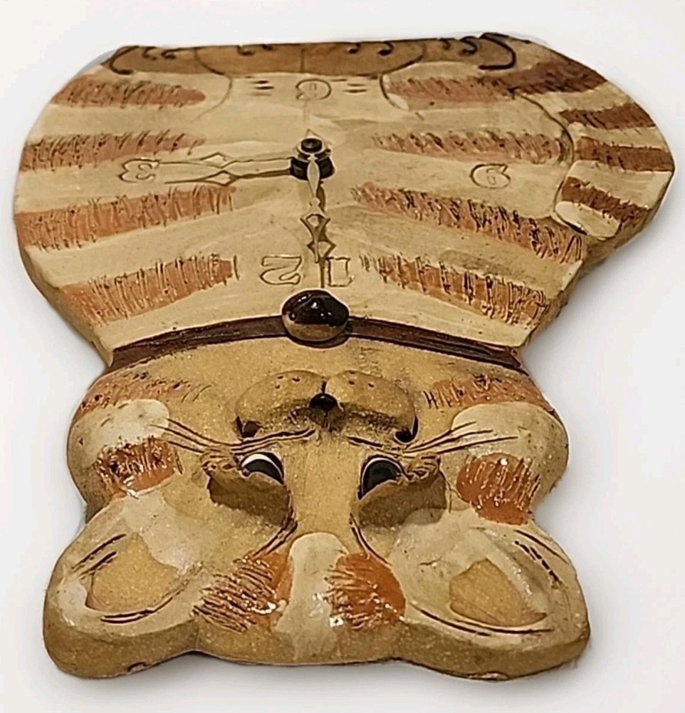 Max Hindt Pottery Cat Wall Clock