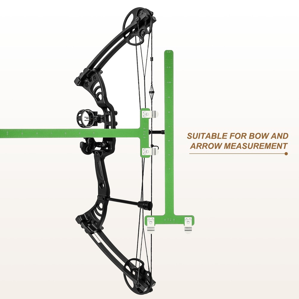 Archery Bow Square, T-Shape Ruler Turning Bow String Measurement Tool Green