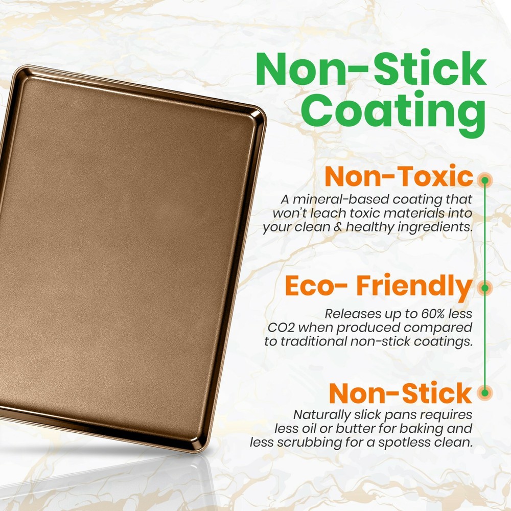 NutriChef Professional Home Kitchen Bake Pans Non-Stick Coated Layer Surface 2pc