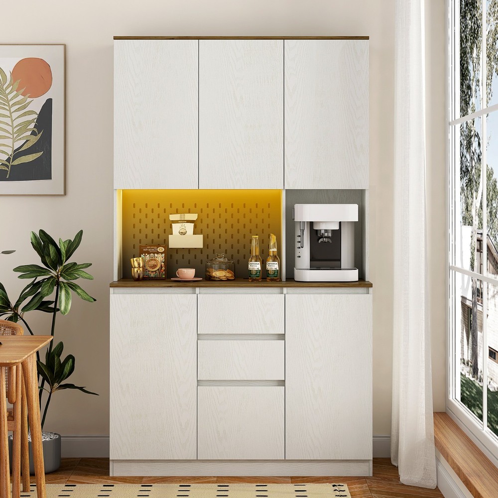 Modern Kitchen Buffet Sideboard Wood Pantry Cabinet Cupboard Microwave Stand