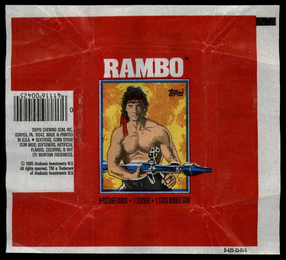 1985 Topps Rambo Wrapper