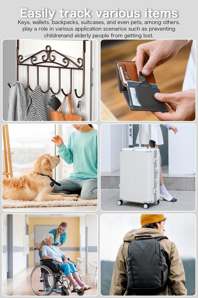 4-Pack Android Smart Tracker Tags Works with Google Find My Device 2026 Model