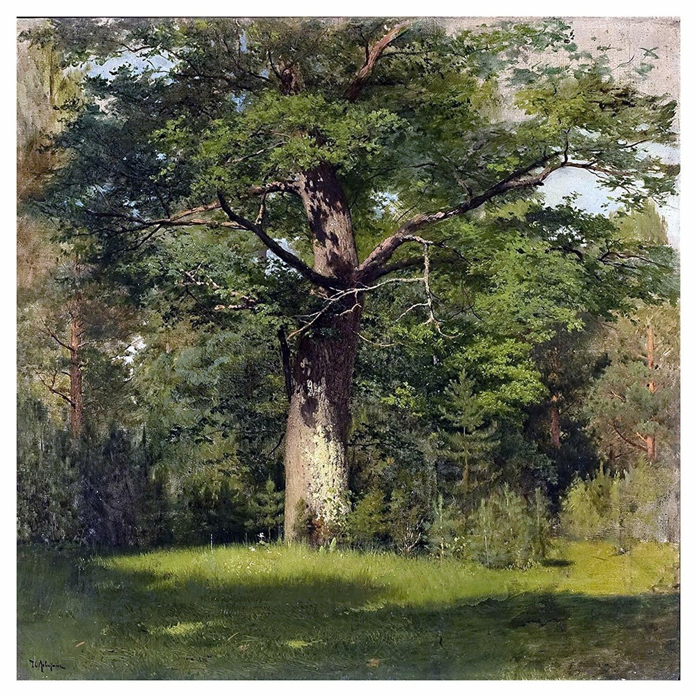 Landscape Forest Oak by I. Levitan Tile Mural Kitchen Backsplash Marble Ceramic