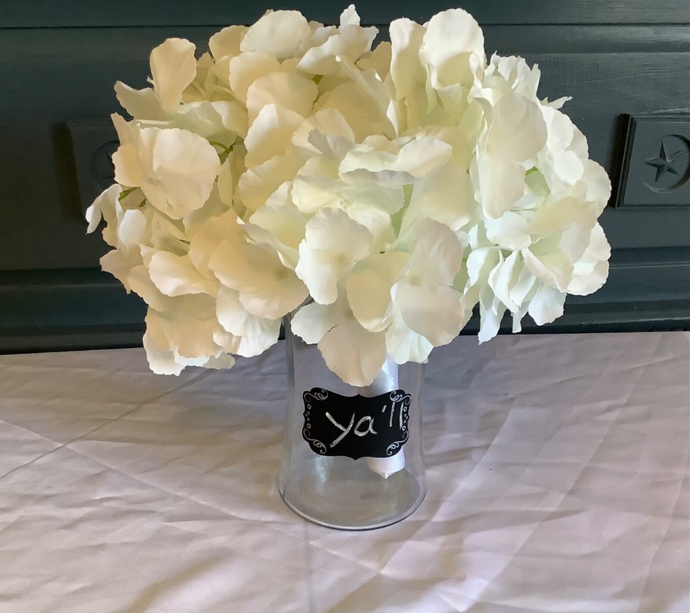 Chalkboard label glass vase