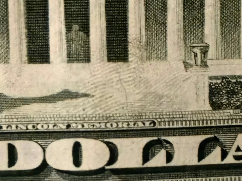 1981$ five dollar bill back error uncirculated crisp