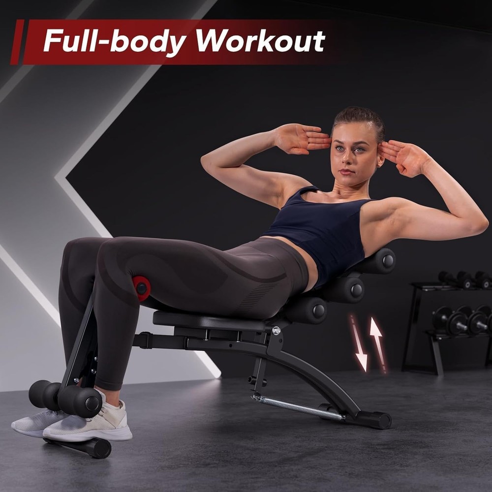 Ab Machine, Multi-Functional Adjustable Ab Trainer, Ab Workout Bench for Home Gy