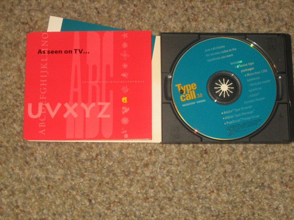 Adobe Type Library Disk & User Guide Type on Call 3.0 for Macintosh Version.
