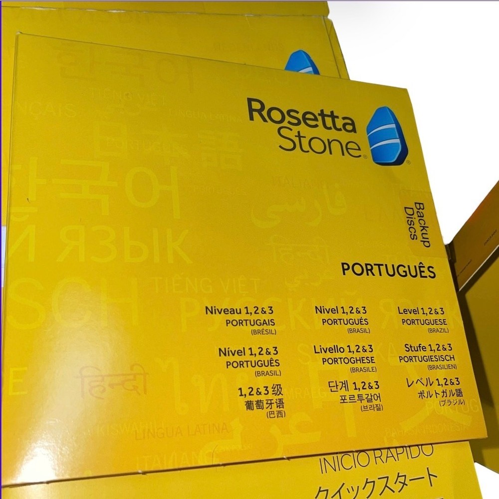 Rosetta Stone Portuguese Level 1-3 Software PC Mac Headset Microphone No Code