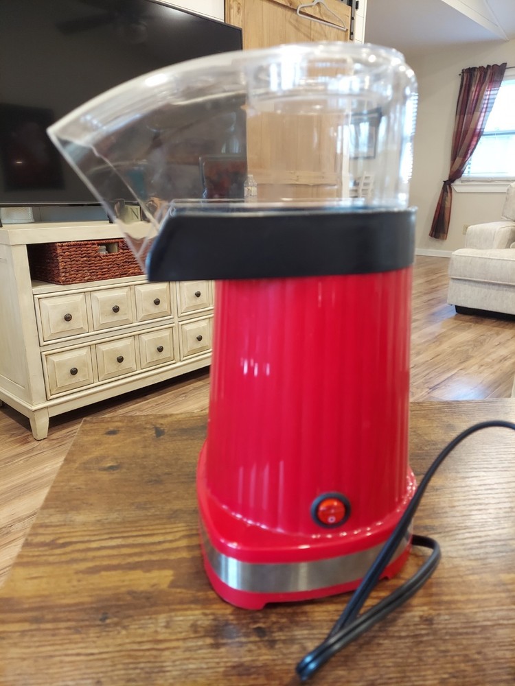 Popcorn Maker Air-Pop Red Nostalgia Easy To Use Tested Works