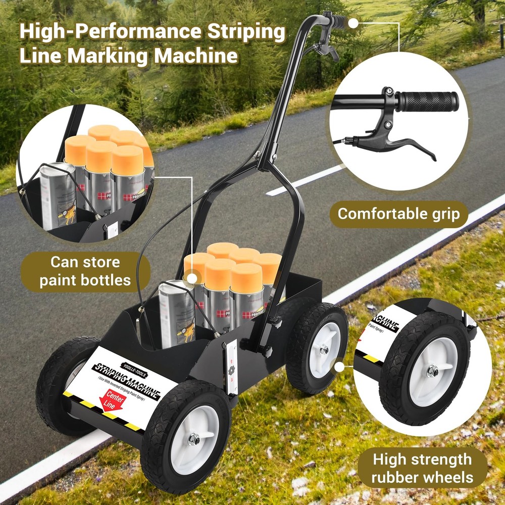 YOOLLE-TOOLS Heavy Duty Striping Line Marking Machine, 28.3", black