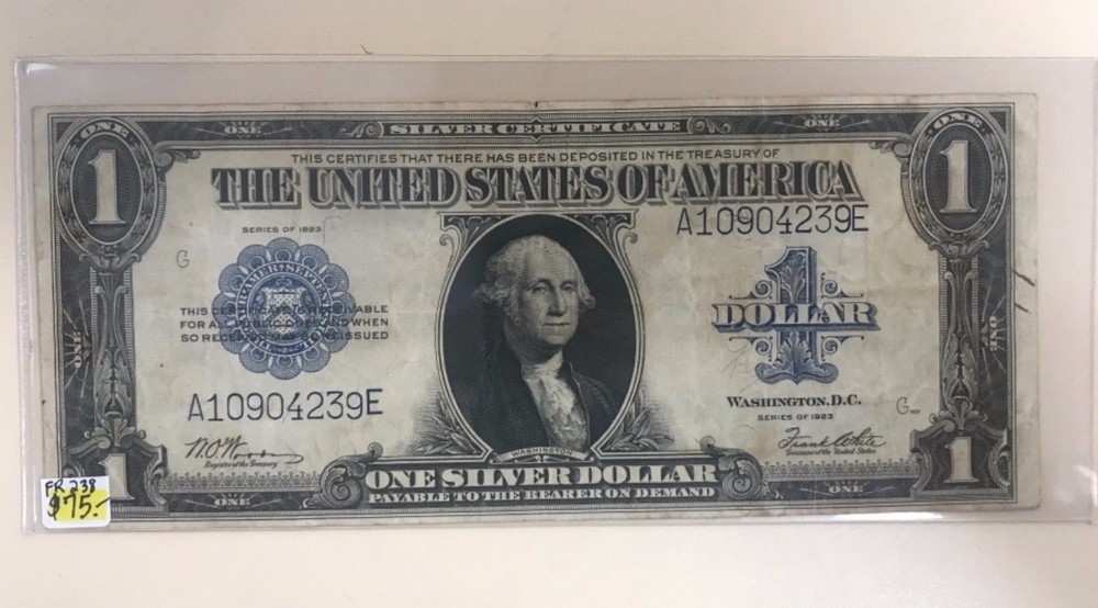 1923 $1 Silver Certificate Large Note blue seal FR#238