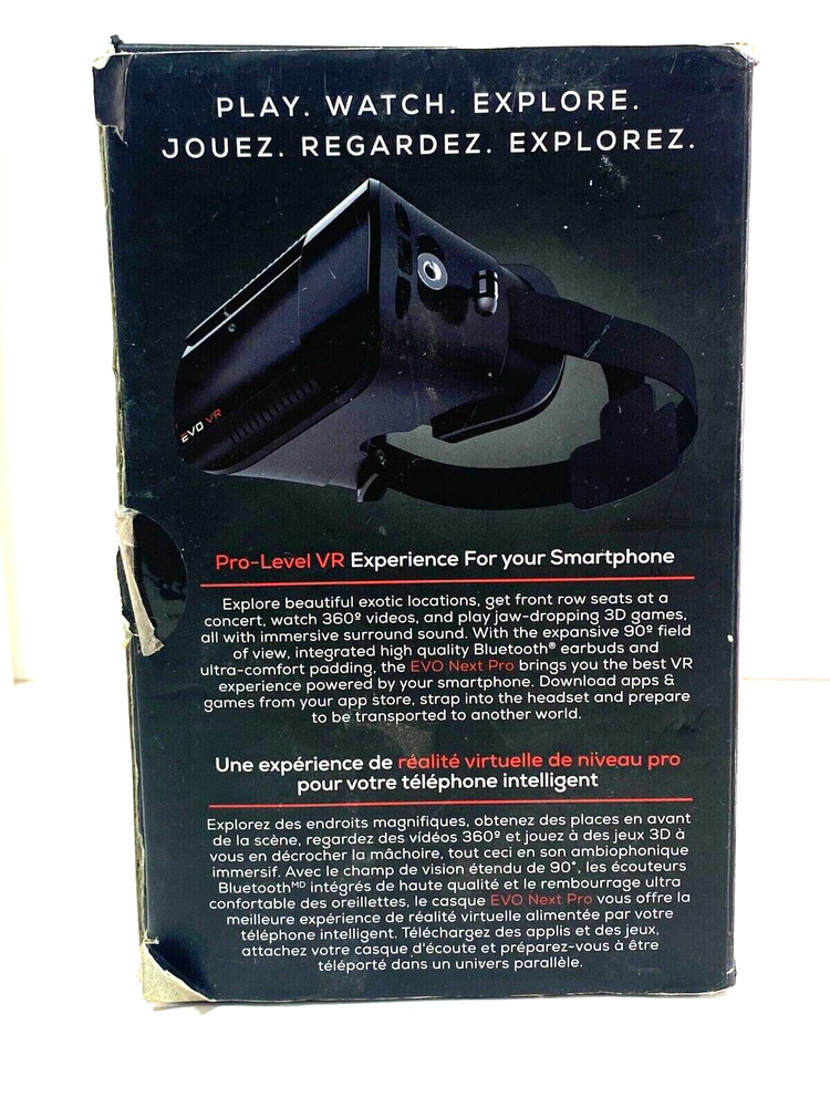 EVO VR PRO LEVEL 360 VIRTUAL REALITY BLUETOOTH WIRELESS HEADSET NEW OPEN BOX