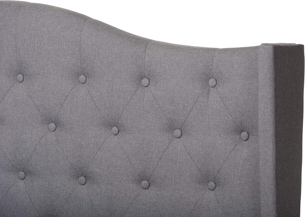 Stylish King Grey Bed Frame - Box Spring Required for Ultimate Comfort