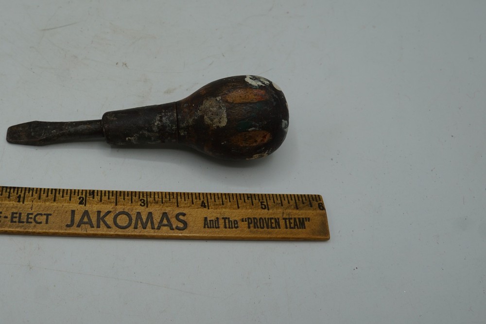 Stubby Flathead Screwdriver Wooden Handle Carpentry Woodworking Tool