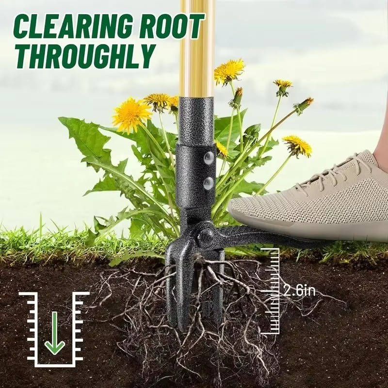 Weeder Puller Stand Up Weed Tool with Handle Garden Outdoor Root Remover Killer