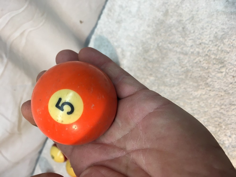 VINTAGE 2 1/4" POOL BILLIARD BALL #5 SOLID
