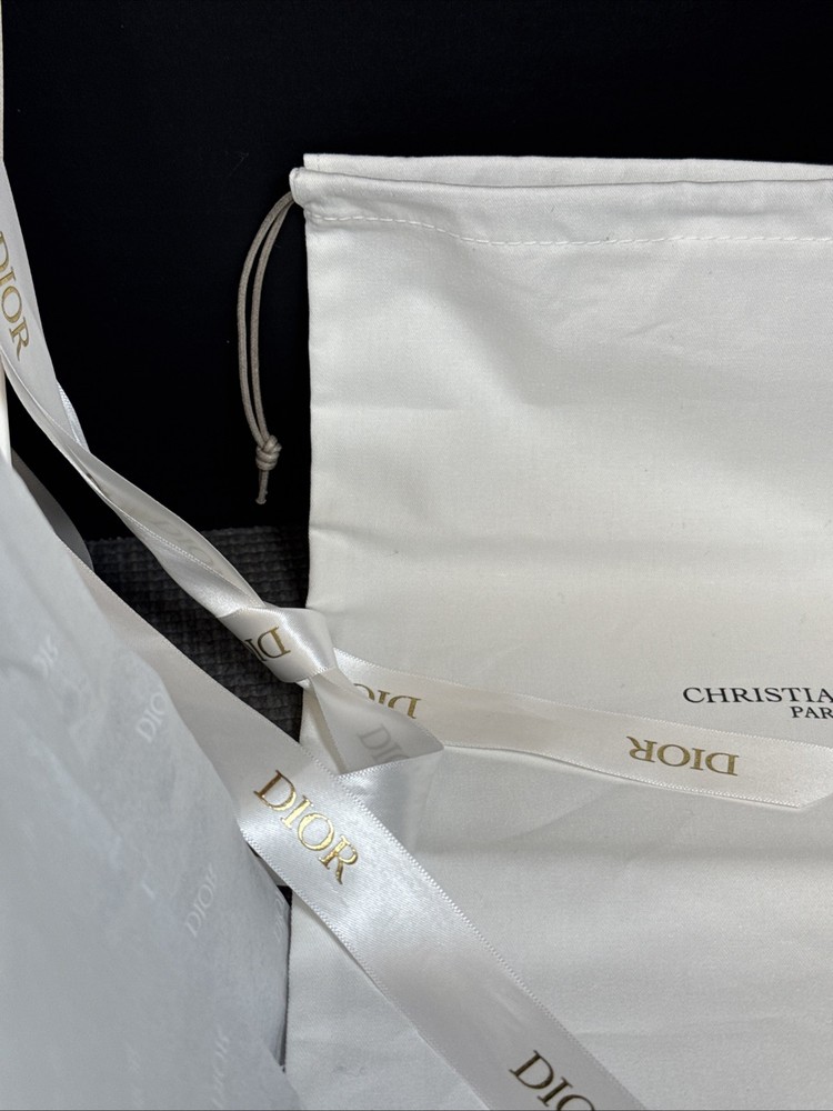 Dior Accessory Gift Box with Pillow Drawstring Pouch Cards Ribbon New