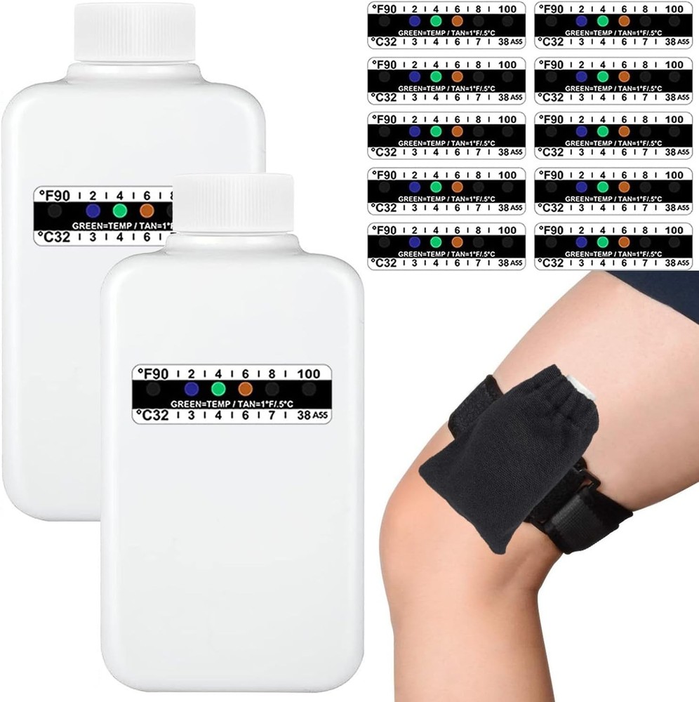 14-Piece Urine Test Kit with Empty Bottles, Temperature Test Strips, and Pouch