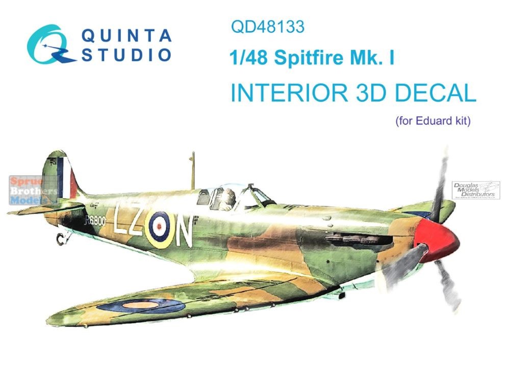 QTSQD48133 1:48 Quinta Studio Interior 3D Decal - Spitfire Mk.I (EDU kit)