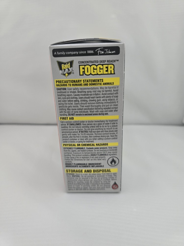 RAID MAX CONCENTRATED DEEP REACH FOGGER Kills Roaches & Fleas 3-Pack