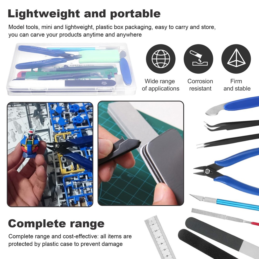 11PCS Model Kit Tools, Gundam Model Tool Kit, Hobby Building Tools Kit for Gu...