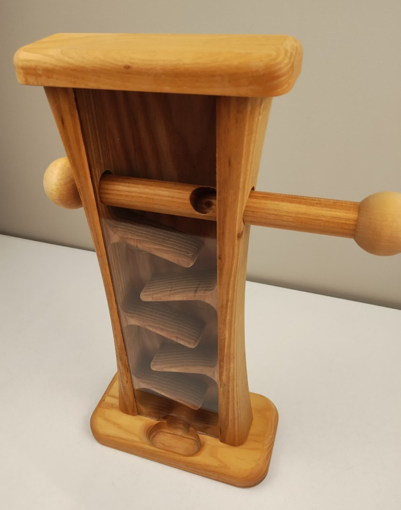 Solid Wood Toy Marble Gumball Dispenser. Clear Plexiglass front. Removable top.