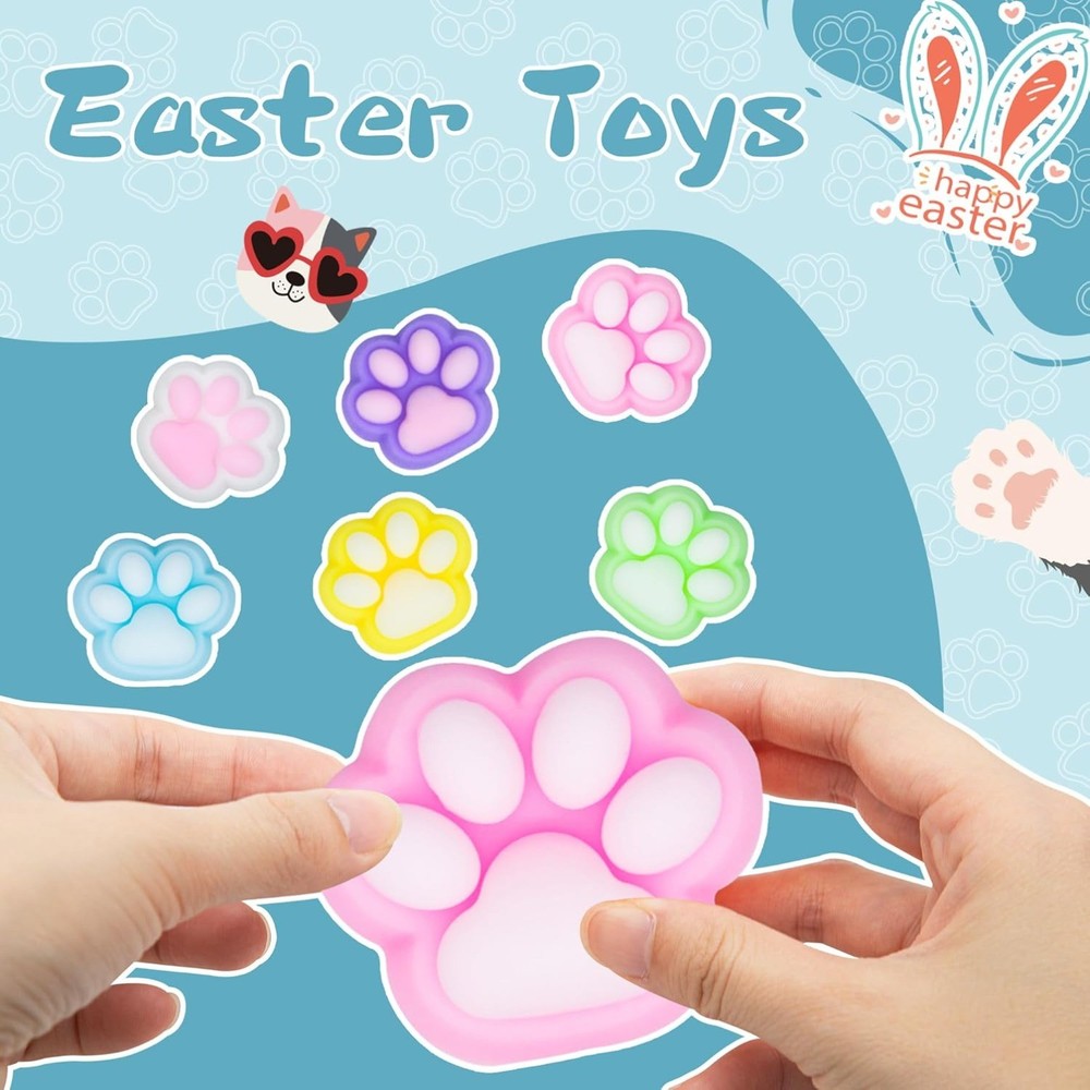 Easter Eggs Plastics with Cat Squish Toys Inside