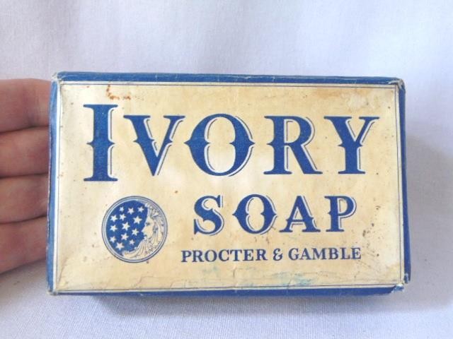 1940 PROCTER & GAMBLE Laundry IVORY Soap Bar, Orig. Wrapper, Large Size